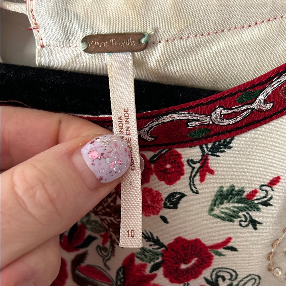 Free People Floral Mini Dress - Red and White - Picture 2 of 4